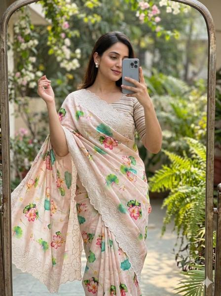 Svara floral pattern saree surat bombay market wholesale saree